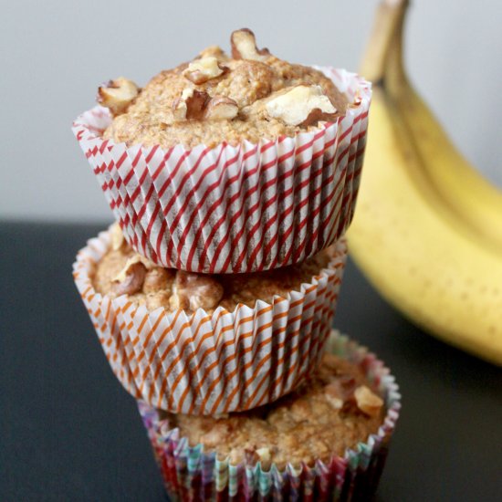 Small Batch Banana Walnut Muffins