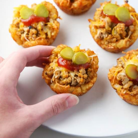 Turkey Cheeseburger Tator Tot Cups