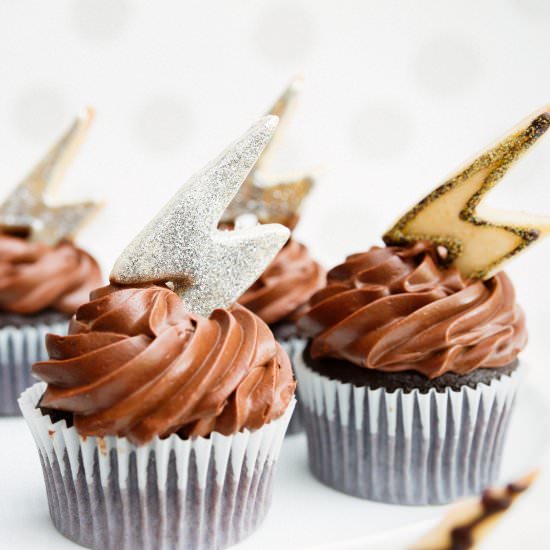 Chocolate Lightning Cupcakes