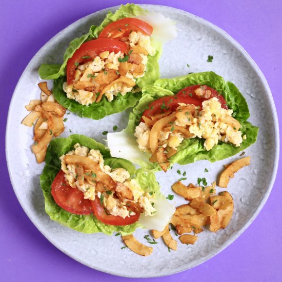 Vegan Chickpea Bacon Lettuce Wraps