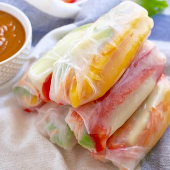 Vegan Mango & Avocado Summer Rolls