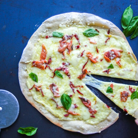 Smoked Salmon Thin Crust Pizza