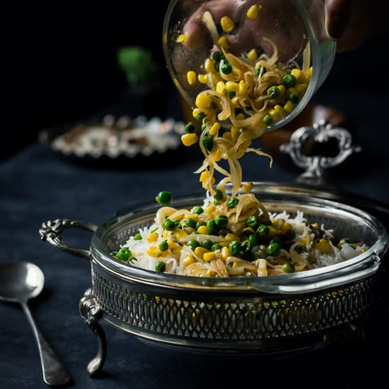 Corn and Peas Pulao