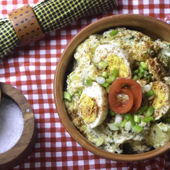 Mashed Potato Salad with Scallions