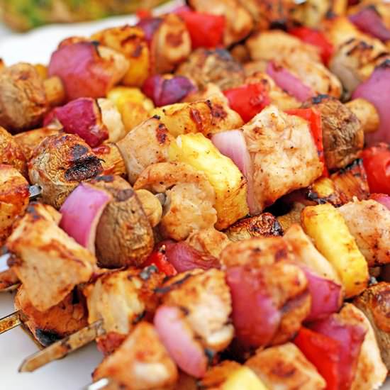 Grilled Hawaiian Chicken Kabobs