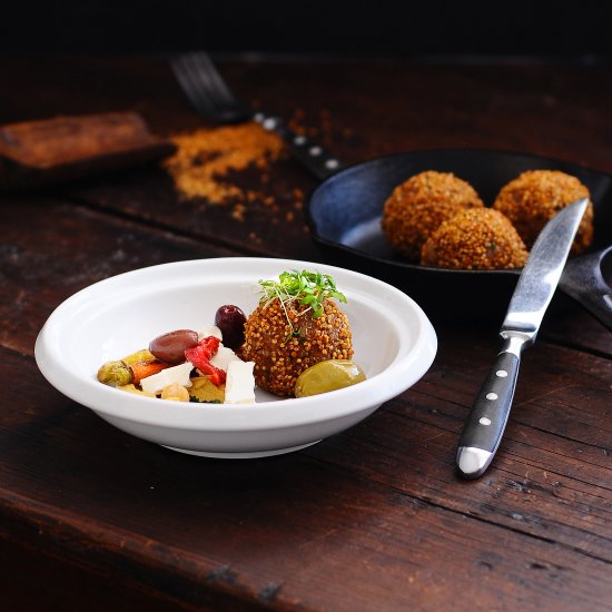 Hummus and Quinoa Crusted Meatballs