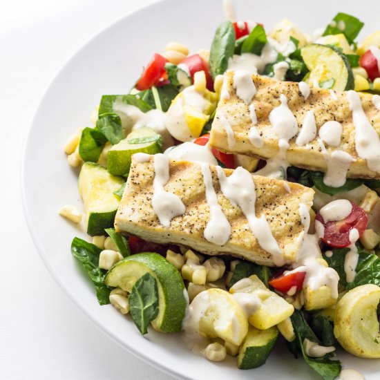 Grilled Tofu Summer Veggie Salad