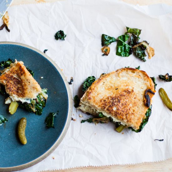 Kale and Cornichon Grilled Cheese