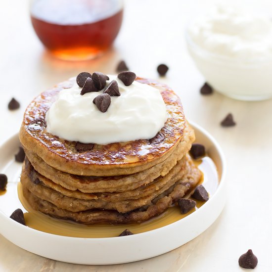 Healthy Chocolate Chip Pancakes