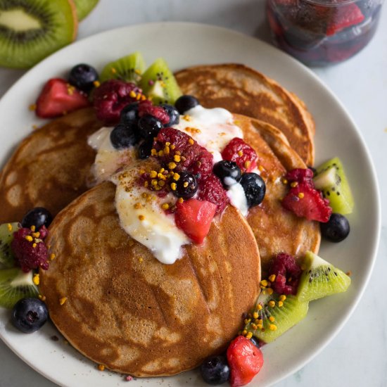 Vanilla Buckwheat Protein Pancakes