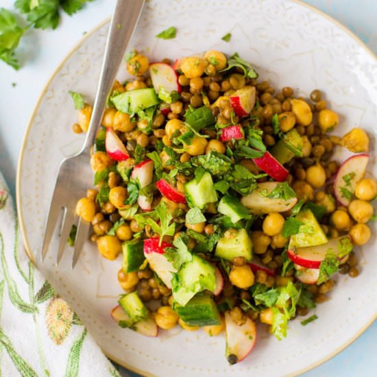 Roasted Chickpea Lentil Salad