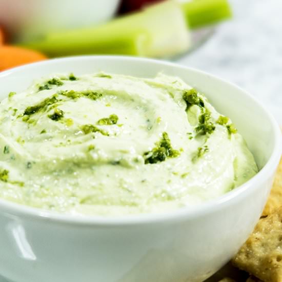 Whipped Feta Cheese Pesto Dip