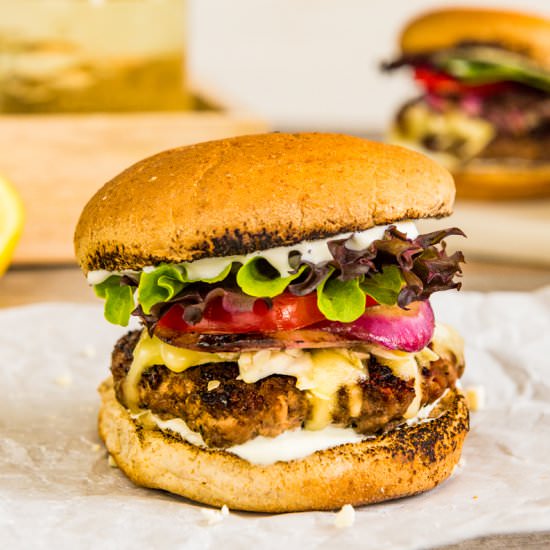 Greek Lamb Burger with Tzatziki