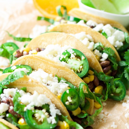 Orange Cacao Black Bean Tacos