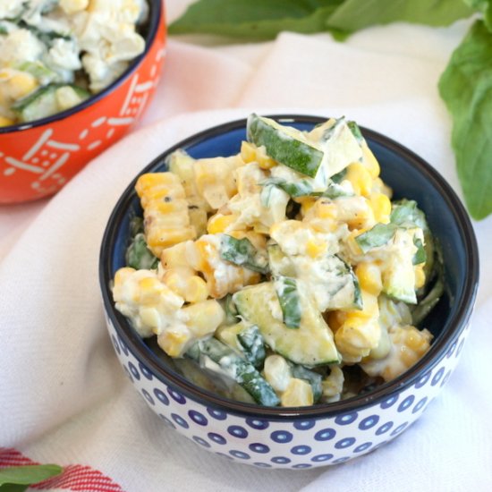 Mexican Grilled Corn Zucchini Salad