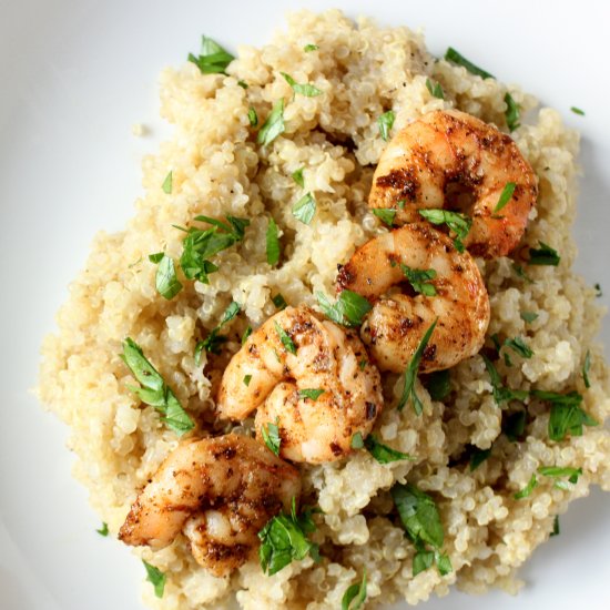 Spicy Shrimp & Parmesan Quinoa