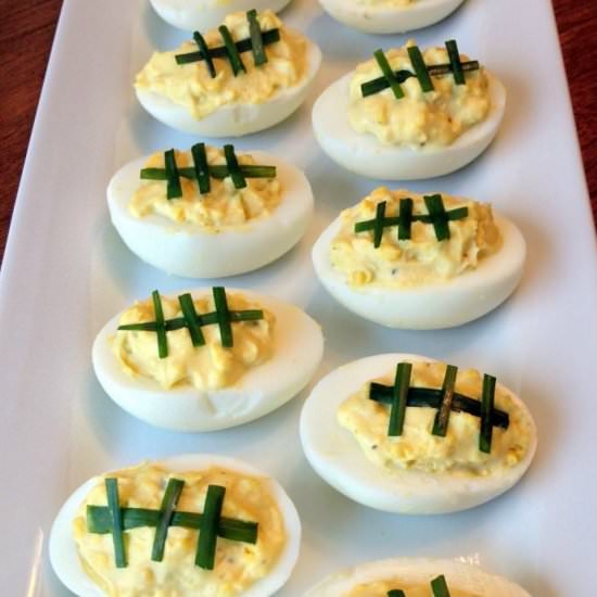 Football Deviled Eggs