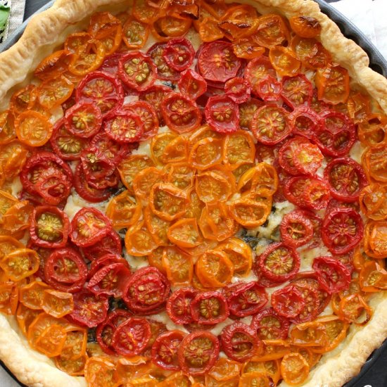 Cherry Tomato Basil Tart