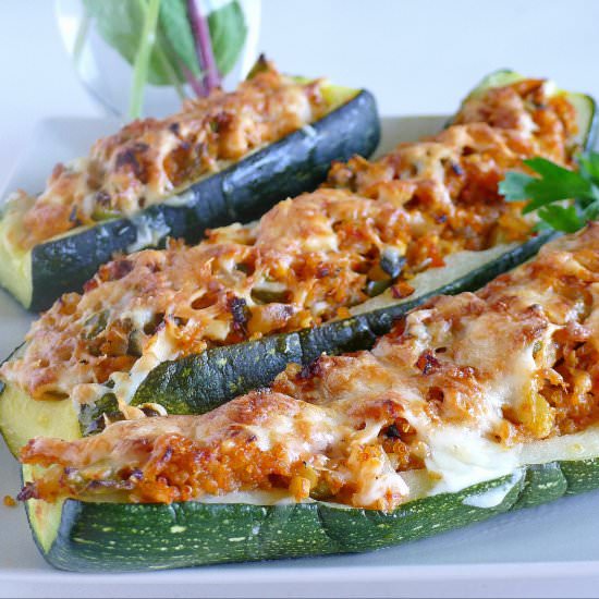 Zucchini Boats Stuffed with Quinoa