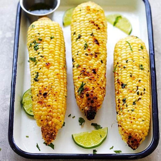 Honey Cilantro Lime Grilled Corn