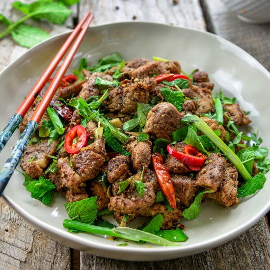 Sichuan Salt & Pepper Pork Stir Fry