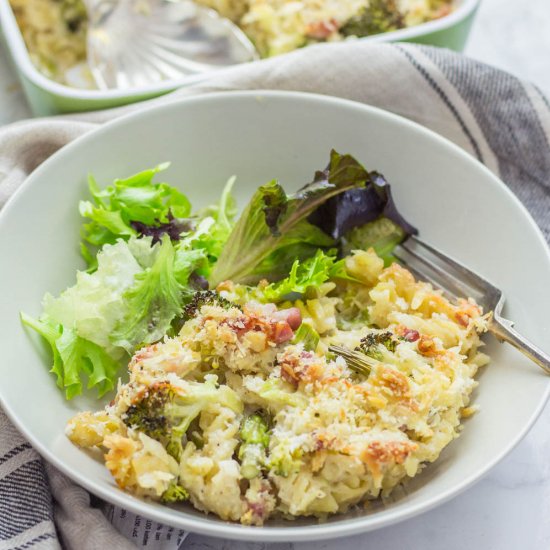 Asparagus & Pancetta Baked Pasta