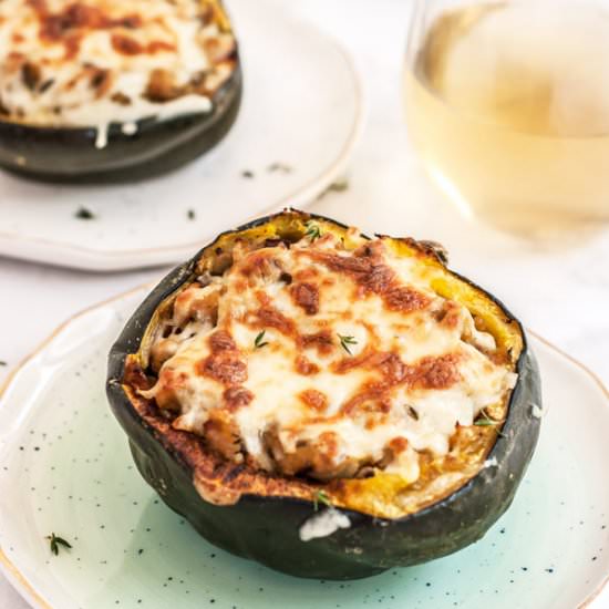 Apple Sausage Stuffed Acorn Squash