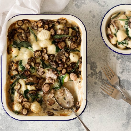 Creamy Mushroom Baked Gnocchi