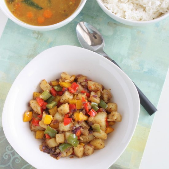 Potato Bell Pepper Stir fry