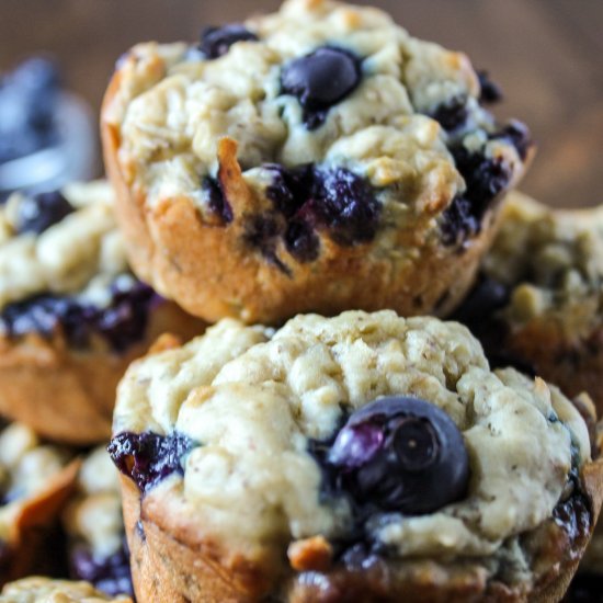 Blueberry & banana oat muffins