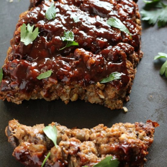 “Beefy” Vegan Lentil Loaf