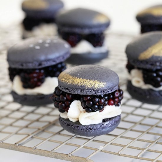 Blackberry Eclipse Macarons