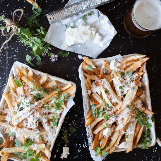 Hand Cut Fries with Feta & Oregano