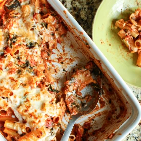 Three-Cheese Baked Rigatoni