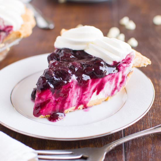 White Chocolate Blueberry Cream Pie