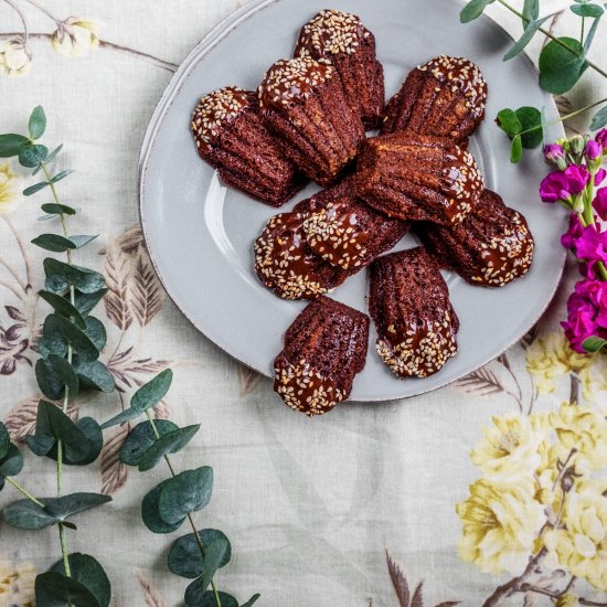 Vegan chocolate madeleines