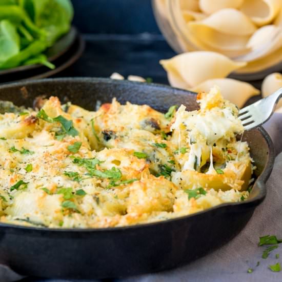 Garlic Spinach Stuffed Pasta Shells