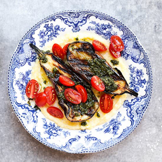 Grilled Eggplant with Polenta