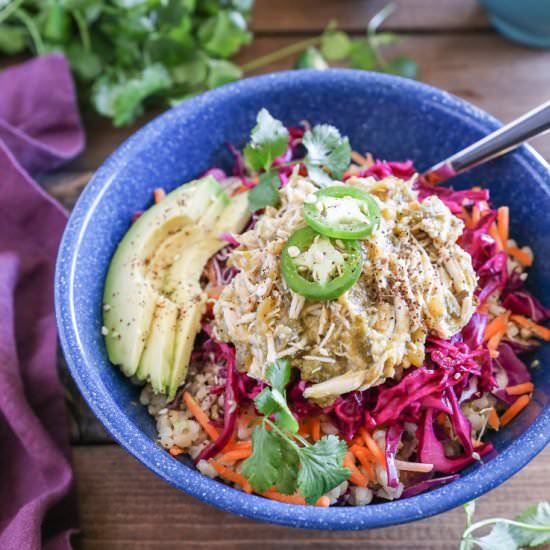 Chicken Chili Verde Burrito Bowls