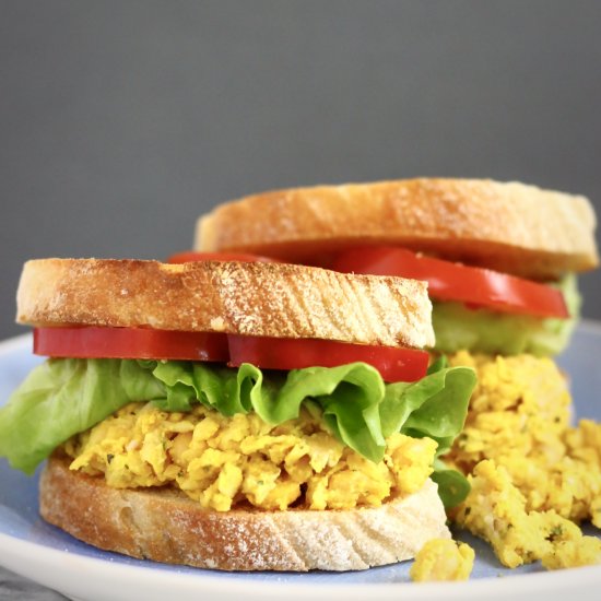 Vegan Chickpea Curry Salad Sandwich