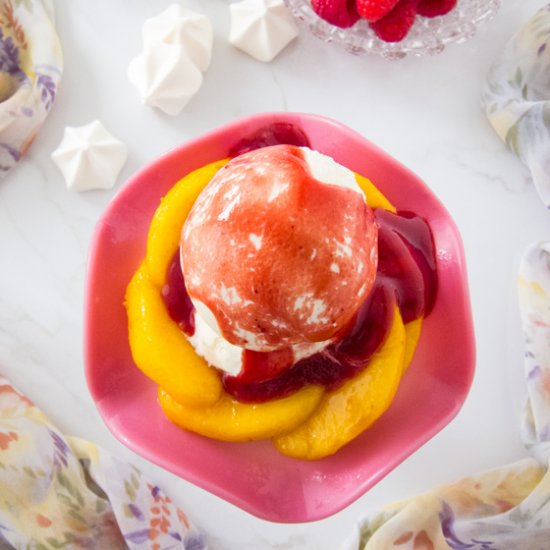 Drunken Peach Melba