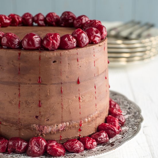 Sour Cherry Chocolate Cake