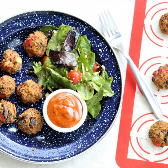 Veggie Balls With Hot Peanut Sauce