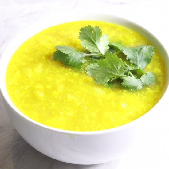 Cauliflower and Turmeric Vegan Soup