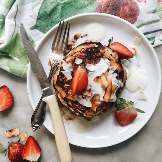 Banana, Strawberry, Coconut Pancake