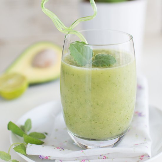 Cucumber soup with avocado