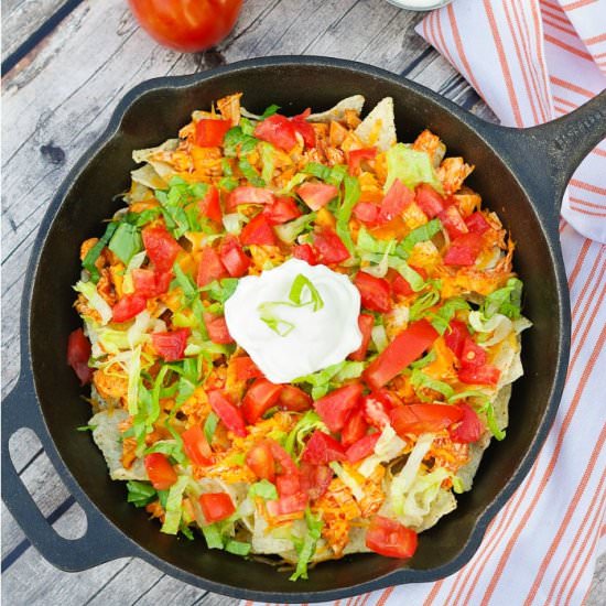 Baked Buffalo Chicken Nachos