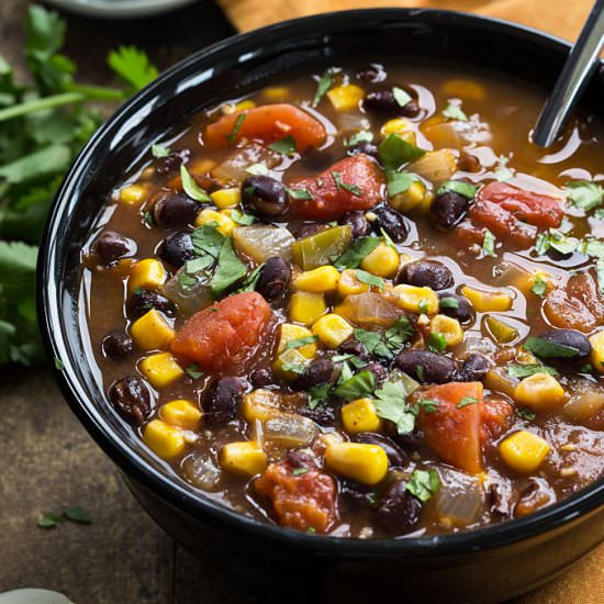 Black Bean, Corn, & Tomato Soup