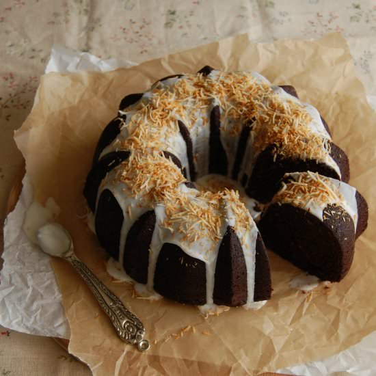 Banana and Chocolate Cake with Coconut