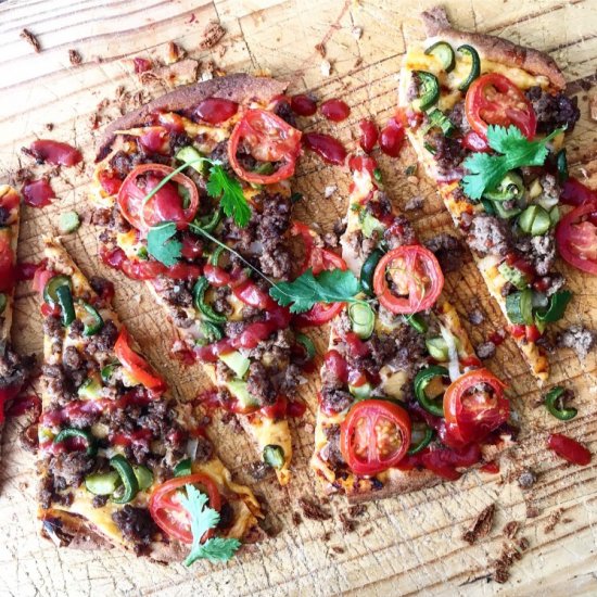 Cheeseburger Naan Pizza